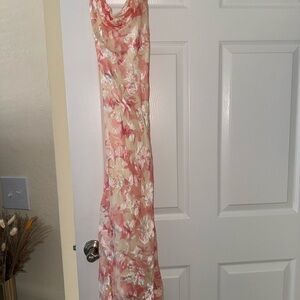 Astr Floral Maxi Dress in Pink Cream